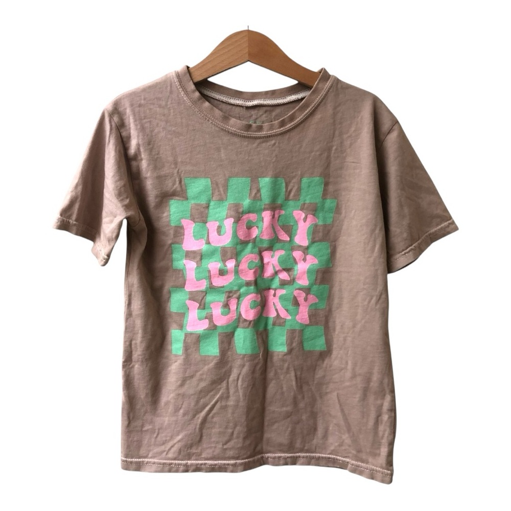 Isla + Skye “Lucky” Short Sleeve Tee with Graphic Design